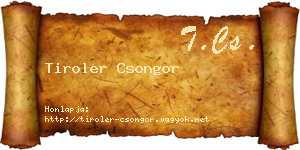 Tiroler Csongor névjegykártya